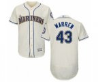 Seattle Mariners #43 Art Warren Cream Alternate Flex Base Authentic Collection Baseball Player Jersey