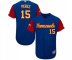 Venezuela Baseball #15 Salvador Perez Royal Blue 2017 World Baseball Classic Authentic Team Jersey