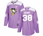 Adidas Pittsburgh Penguins #38 Derek Grant Authentic Purple Fights Cancer Practice NHL Jersey