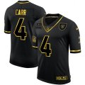 Oakland Raiders #4 Derek Carr Olive Gold Nike 2020 Salute To Service Limited Jersey