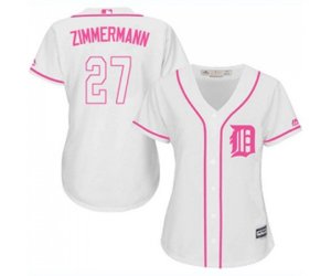 Women\'s Detroit Tigers #27 Jordan Zimmermann Authentic White Fashion Cool Base Baseball Jersey
