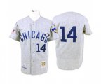 Chicago Cubs #14 Ernie Banks Replica Grey Throwback Baseball Jersey