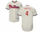 Philadelphia Phillies #4 Scott Kingery Cream Flexbase Authentic Collection Stitched MLB Jersey