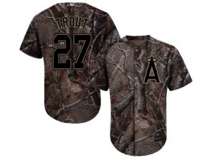 Los Angeles Angels Of Anaheim #27 Mike Trout Camo Realtree Collection Cool Base Stitched MLB Jersey