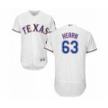 Texas Rangers #63 Taylor Hearn White Home Flex Base Authentic Collection Baseball Player Jersey