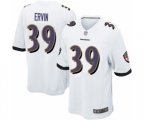 Baltimore Ravens #39 Tyler Ervin Game White Football Jersey