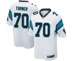 Carolina Panthers #70 Trai Turner Game White Football Jersey