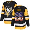 Pittsburgh Penguins #28 Ian Cole Authentic Black USA Flag Fashion NHL Jersey