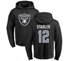 Oakland Raiders #12 Kenny Stabler Black Name & Number Logo Pullover Hoodie