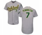 Oakland Athletics #7 Cliff Pennington Grey Road Flex Base Authentic Collection Baseball Jersey
