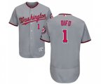 Washington Nationals #1 Wilmer Difo Grey Road Flex Base Authentic Collection Baseball Jersey