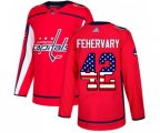 Washington Capitals #42 Martin Fehervary Authentic Red USA Flag Fashion NHL Jersey