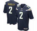 Los Angeles Chargers #2 Easton Stick Game Navy Blue Team Color Football Jersey