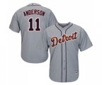 Detroit Tigers #11 Sparky Anderson Replica Grey Road Cool Base Baseball Jersey