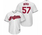 Cleveland Indians #57 Shane Bieber Replica White Home Cool Base Baseball Jersey
