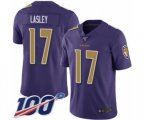 Baltimore Ravens #17 Jordan Lasley Limited Purple Rush Vapor Untouchable 100th Season Football Jersey