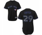 Toronto Blue Jays #29 Joe Carter Replica Black Fashion Baseball Jersey