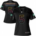 Women's Nike New York Jets #5 Teddy Bridgewater Game Black Fashion NFL Jersey