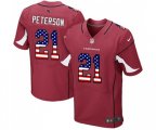 Arizona Cardinals #21 Patrick Peterson Elite Red Home USA Flag Fashion Football Jersey