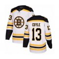 Boston Bruins #13 Charlie Coyle Authentic White Away Hockey Jersey