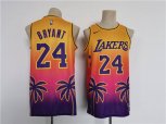 Los Angeles Lakers #24 Kobe Bryant Yellow Pink Throwback basketball Jersey