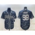 Las Vegas Raiders #98 Maxx Crosby Grey Camo With Patch Cool Base Stitched Baseball Jersey