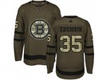 Adidas Boston Bruins #35 Anton Khudobin Green Salute to Service Stitched NHL Jersey