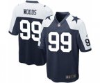 Dallas Cowboys #99 Antwaun Woods Game Navy Blue Throwback Alternate Football Jersey