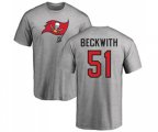 Tampa Bay Buccaneers #51 Kendell Beckwith Ash Name & Number Logo T-Shirt