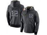New England Patriots #12 Tom Brady Stitched Black Anthracite Salute to Service Player Performance Hoodie