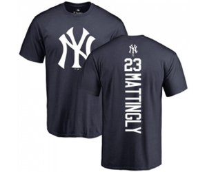 MLB Nike New York Yankees #23 Don Mattingly Navy Blue Backer T-Shirt