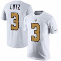 New Orleans Saints #3 Wil Lutz White Rush Pride Name & Number T-Shirt