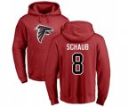 Atlanta Falcons #8 Matt Schaub Red Name & Number Logo Pullover Hoodie