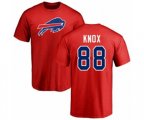 Buffalo Bills #88 Dawson Knox Red Name & Number Logo T-Shirt