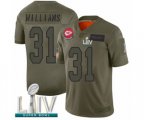Kansas City Chiefs #31 Darrel Williams Limited Olive 2019 Salute to Service Super Bowl LIV Bound Football Jersey