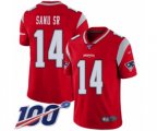 New England Patriots #14 Mohamed Sanu Sr Limited Red Inverted Legend 100th Season Football Jersey