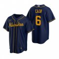 Nike Milwaukee Brewers #6 Lorenzo Cain Navy Alternate Stitched Baseball Jersey