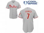 Philadelphia Phillies #7 Maikel Franco Authentic Grey Road Cool Base MLB Jersey