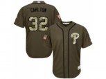 Philadelphia Phillies #32 Steve Carlton Green Salute to Service Stitched Baseball Jersey
