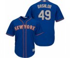 New York Mets Tyler Bashlor Replica Royal Blue Alternate Road Cool Base Baseball Player Jersey