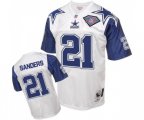 Dallas Cowboys #21 Deion Sanders Authentic White 75TH Patch Throwback Football Jersey