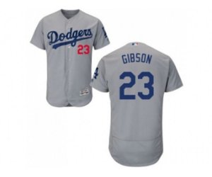 Los Angeles Dodgers #23 Kirk Gibson Grey Flexbase Authentic Collection Stitched Baseball Jersey
