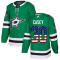 Dallas Stars #30 Jon Casey Authentic Green USA Flag Fashion NHL Jersey