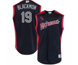 Colorado Rockies #19 Charlie Blackmon Authentic Navy Blue National League 2019 Baseball All-Star Jersey