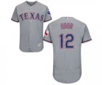 Texas Rangers #12 Rougned Odor Grey Road Flex Base Authentic Collection Baseball Jersey