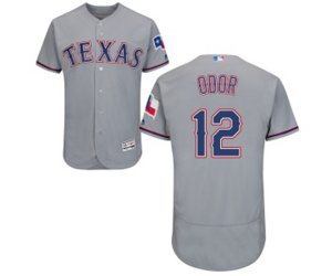 Texas Rangers #12 Rougned Odor Grey Road Flex Base Authentic Collection Baseball Jersey