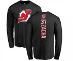 New Jersey Devils #37 Pavel Zacha Black Backer Long Sleeve T-Shirt