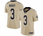New Orleans Saints #3 Bobby Hebert Limited Gold Inverted Legend Football Jersey
