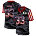 Green Bay Packers #33 Aaron Jones Camo Flag Nike Limited Jersey