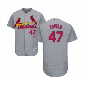 St. Louis Cardinals #47 Rangel Ravelo Grey Road Flex Base Authentic Collection Baseball Player Jersey